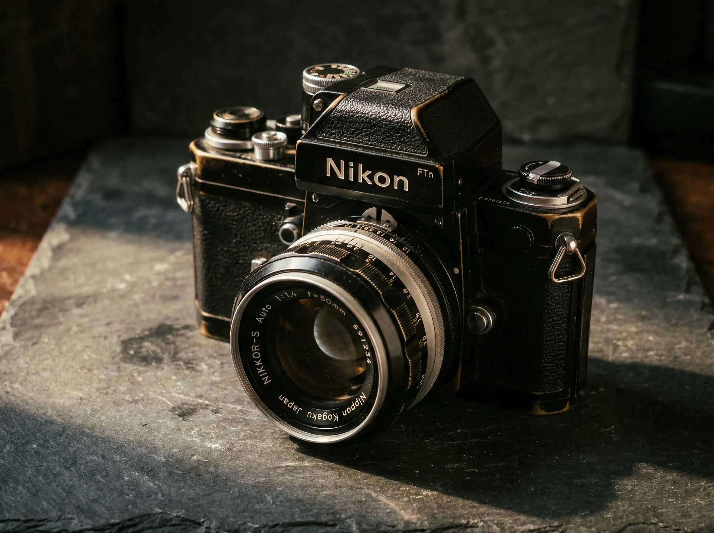 Nikon F Photomic vintage SLR camera in black